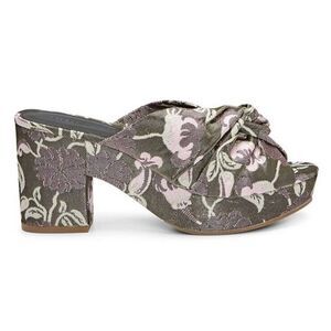 Rebecca Minkoff Jaden Platform Sandal Women's 7 Jacquard Floral Slide‎ Metallic